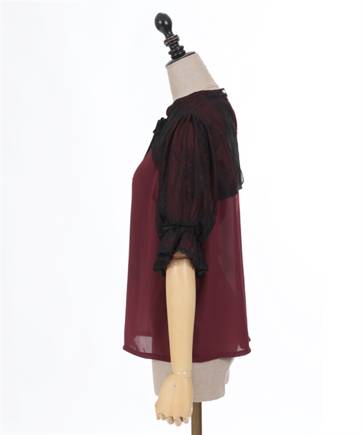 レース重ね半袖ブラウス | kawaii | axes femme online shop