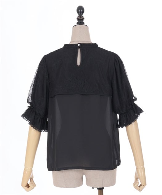 レース重ね半袖ブラウス | kawaii | axes femme online shop レース重ね半袖ブラウス | kawaii | axes femme online shop