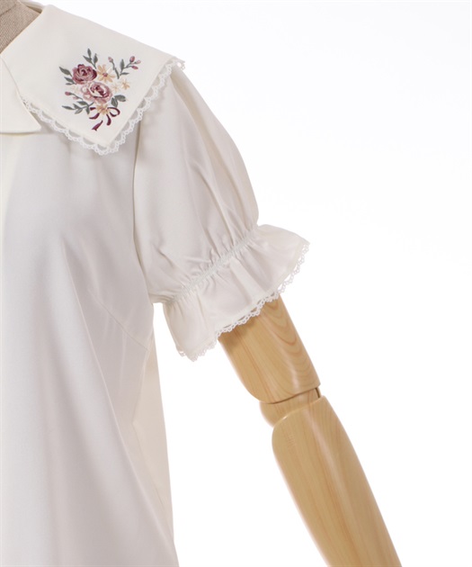 ブーケ刺繍襟ブラウス | outlet | axes femme online shop ブーケ刺繍襟ブラウス | outlet | axes femme online shop