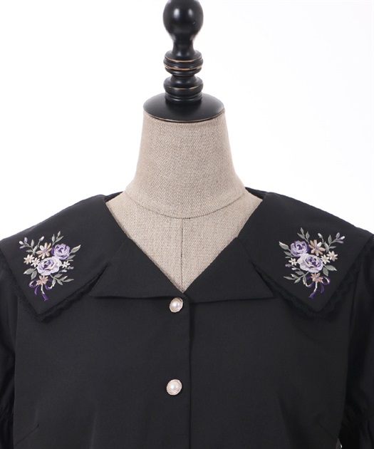 ブーケ刺繍襟ブラウス | outlet | axes femme online shop ブーケ刺繍襟ブラウス | outlet | axes femme online shop