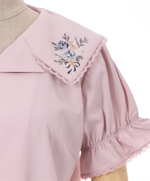 ブーケ刺繍襟ブラウス | outlet | axes femme online shop ブーケ刺繍襟ブラウス | outlet | axes femme online shop