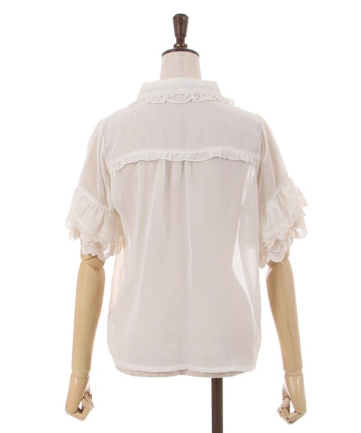 シアーフリル丸襟ブラウス | outlet | axes femme online shop