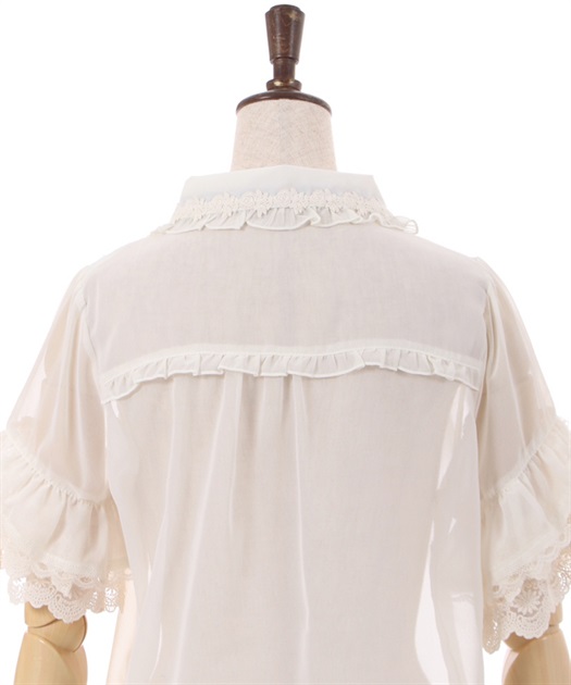 シアーフリル丸襟ブラウス | outlet | axes femme online shop
