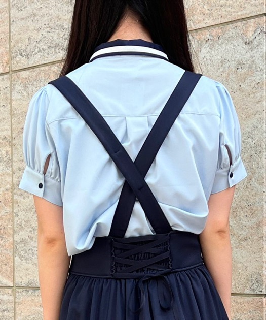 刺繍リボンブローチ付ブラウス | outlet | axes femme online shop 