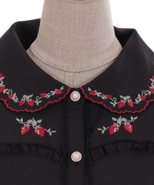 ストロベリー刺繍ブラウス | outlet | axes femme online shop ストロベリー刺繍ブラウス | outlet | axes femme online shop