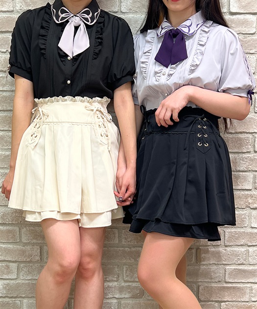 カラーリボン刺繍半袖ブラウス【期間限定価格】 | outlet | axes カラーリボン刺繍半袖ブラウス【期間限定価格】 | outlet | axes