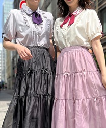 カラーリボン刺繍半袖ブラウス | レディース服・レディース カラーリボン刺繍半袖ブラウス | レディース服・レディース