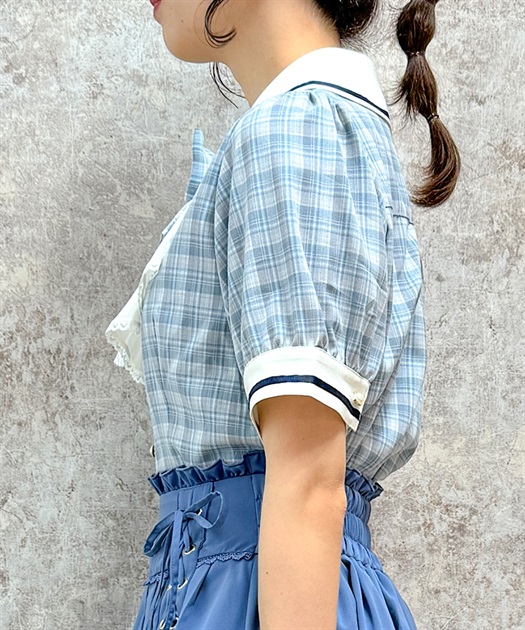 ブローチ付ジャボフリルブラウス | レディース服・レディース
