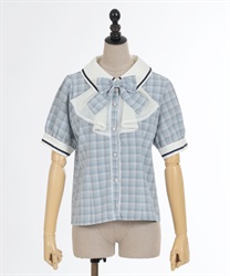 ブローチ付ジャボフリルブラウス | outlet | axes femme online shop