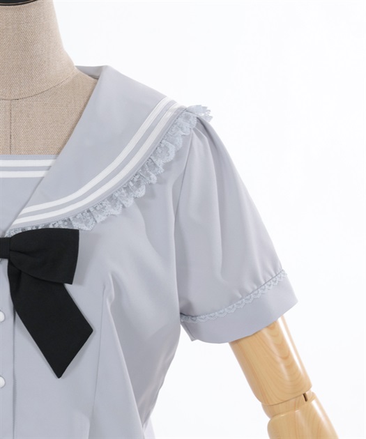 リボン付セーラーカラーブラウス | outlet | axes femme online shop