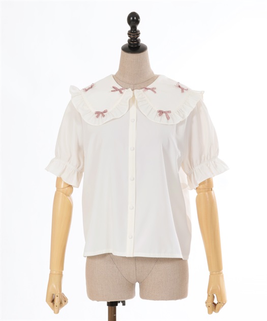 プチリボンビッグ襟ブラウス | outlet | axes femme online shop