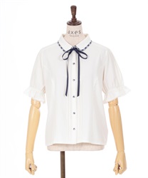 パイピング×リボン付ブラウス | outlet | axes femme online shop パイピング×リボン付ブラウス | outlet | axes femme online shop