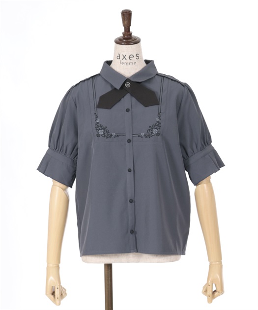 クロスタイ付き刺繍ブラウス【期間限定価格】 | outlet | axes クロスタイ付き刺繍ブラウス【期間限定価格】 | outlet | axes