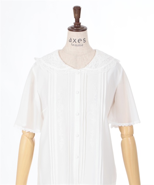 レースセーラー刺繍ブラウス | outlet | axes femme online shop レースセーラー刺繍ブラウス | outlet | axes femme online shop