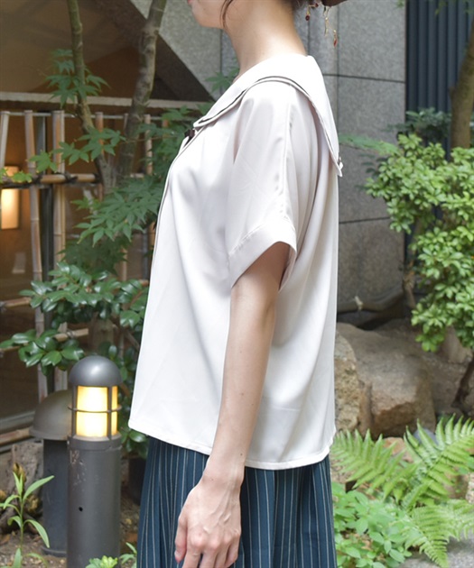 扇子×紅葉刺繍セーラーブラウス【期間限定価格】 | outlet