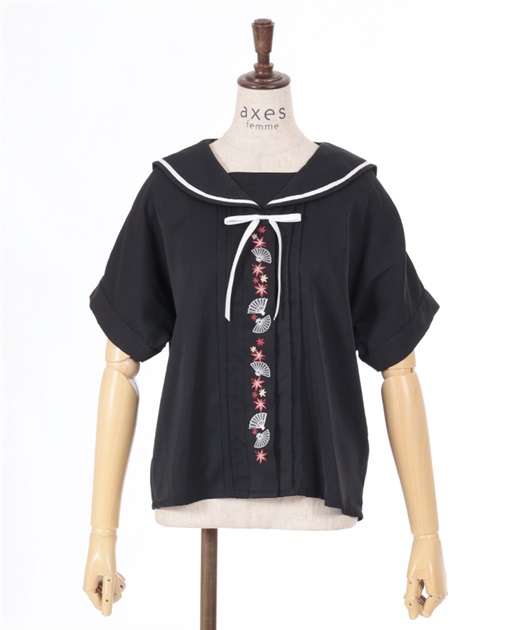 扇子×紅葉刺繍セーラーブラウス | axes femme | axes femme 扇子×紅葉刺繍セーラーブラウス | axes femme | axes femme