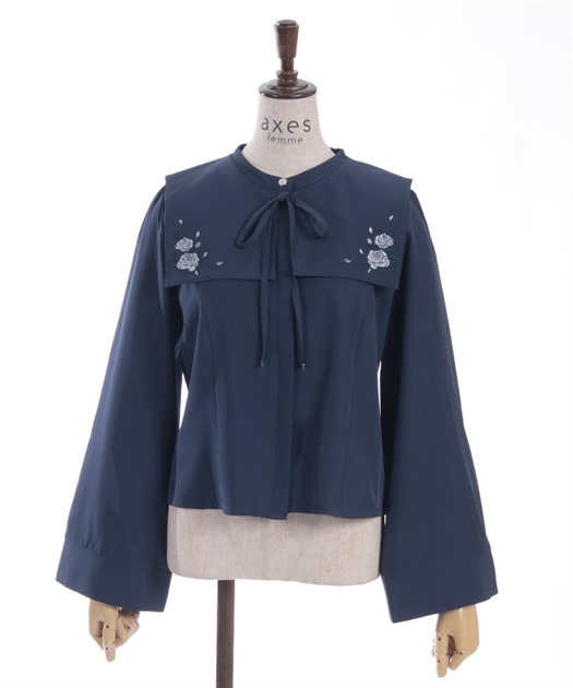 薔薇刺繍付け襟セットブラウス | レディース服・レディース 薔薇刺繍付け襟セットブラウス | レディース服・レディース