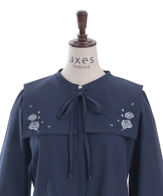 薔薇刺繍付け襟セットブラウス | axes femme | axes femme 薔薇刺繍付け襟セットブラウス | axes femme | axes femme