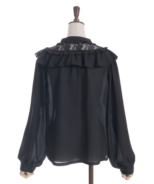 ジャボブローチ付きフリルブラウス | axes femme | axes femme ジャボブローチ付きフリルブラウス | axes femme | axes femme