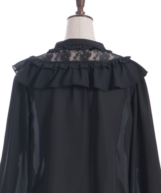 ジャボブローチ付きフリルブラウス | axes femme | axes femme ジャボブローチ付きフリルブラウス | axes femme | axes femme