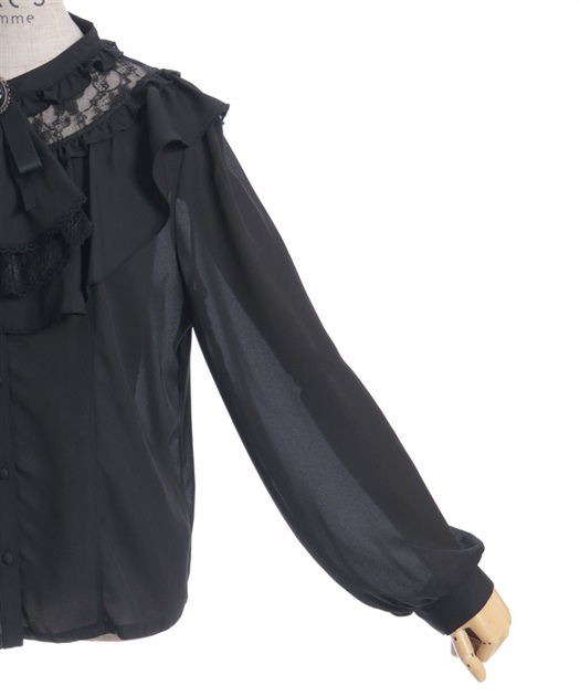 ジャボブローチ付きフリルブラウス | axes femme | axes femme ジャボブローチ付きフリルブラウス | axes femme | axes femme