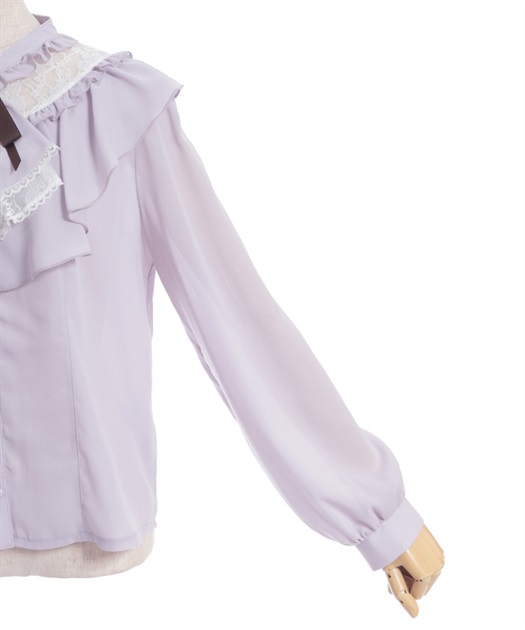 ジャボブローチ付きフリルブラウス | axes femme | axes femme ジャボブローチ付きフリルブラウス | axes femme | axes femme