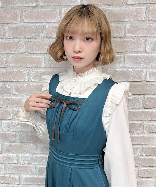 スタンドカラーフリルブラウス | axes femme online shop