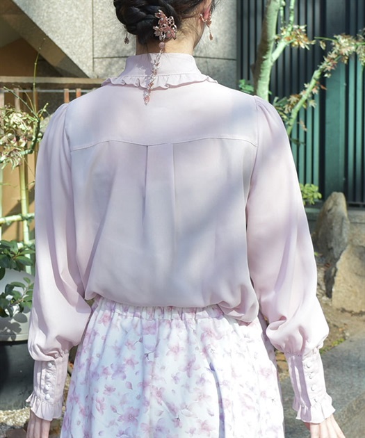 サクラ刺繍リボンブラウス | 衣料 | axes femme online shop サクラ刺繍リボンブラウス | 衣料 | axes femme online shop