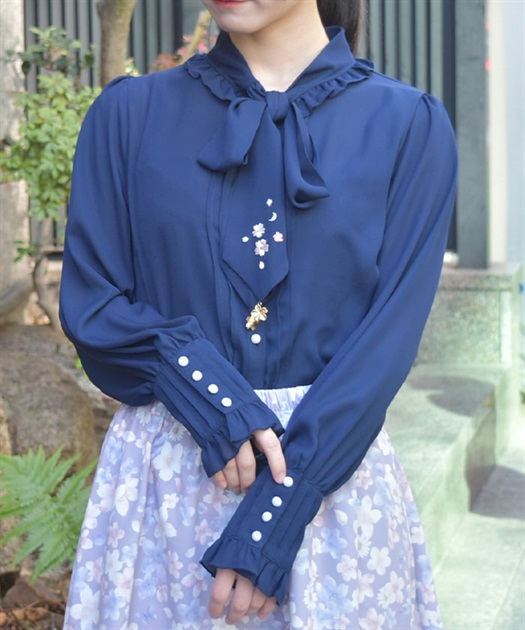 サクラ刺繍リボンブラウス | axes femme | axes femme online shop サクラ刺繍リボンブラウス | axes femme | axes femme online shop
