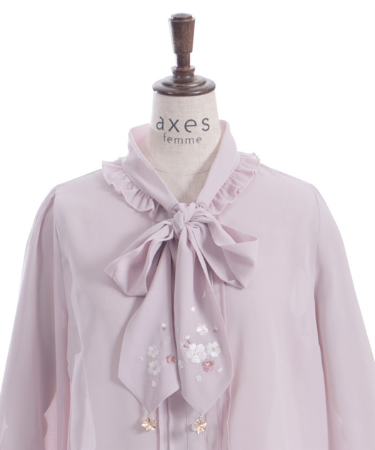 サクラ刺繍リボンブラウス | axes femme | axes femme online shop サクラ刺繍リボンブラウス | axes femme | axes femme online shop
