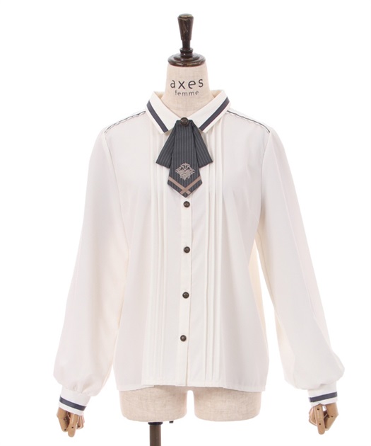 ライン使いタイ付ブラウス | outlet | axes femme online shop ライン使いタイ付ブラウス | outlet | axes femme online shop