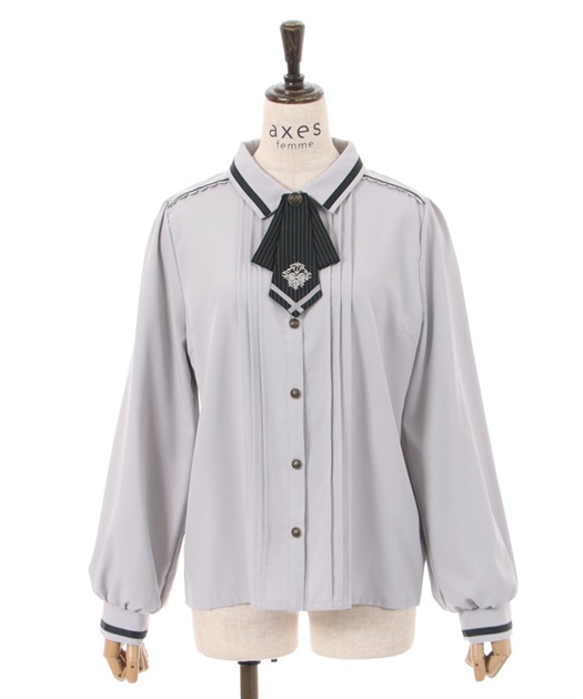 ライン使いタイ付ブラウス | outlet | axes femme online shop ライン使いタイ付ブラウス | outlet | axes femme online shop