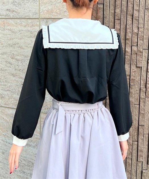 チェックリボン付セーラーブラウス | 衣料 | axes femme online shop チェックリボン付セーラーブラウス | 衣料 | axes femme online shop