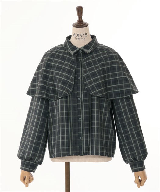 リボンタイ付ケープ風ブラウス | outlet | axes femme online shop リボンタイ付ケープ風ブラウス | outlet | axes femme online shop