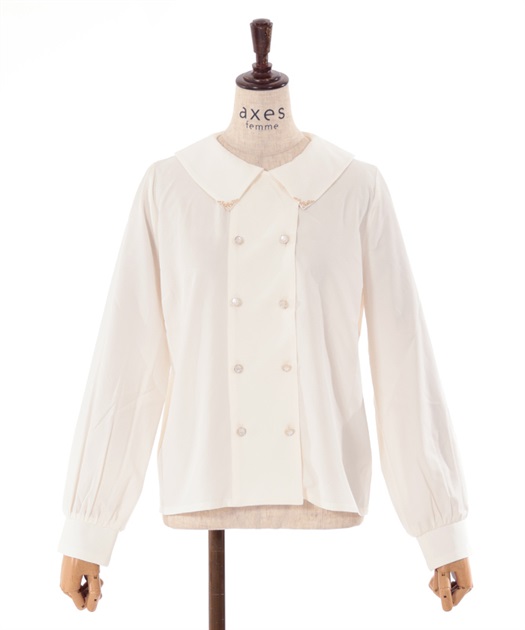 リボン付ダブルボタンブラウス | outlet | axes femme online shop