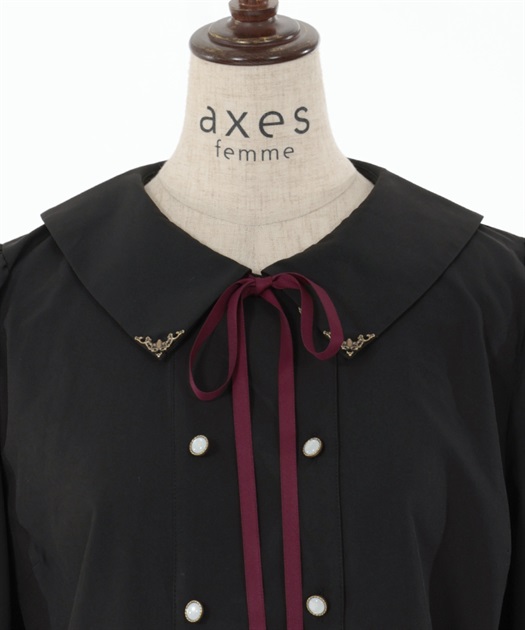 リボン付ダブルボタンブラウス | outlet | axes femme online shop