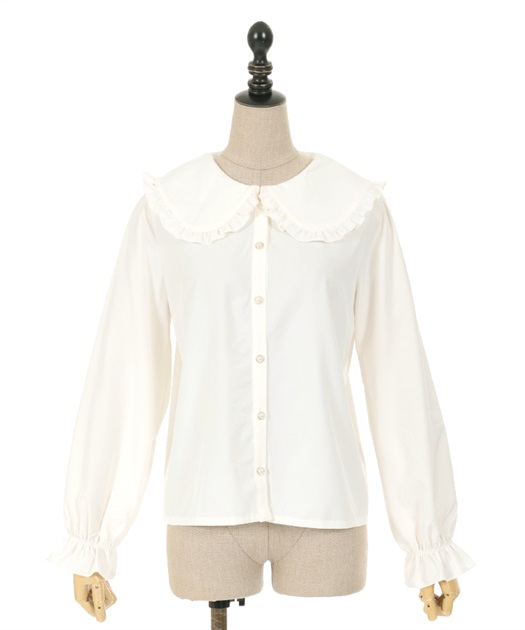 ピンタックリボン丸襟ブラウス | outlet | axes femme online shop ピンタックリボン丸襟ブラウス | outlet | axes femme online shop