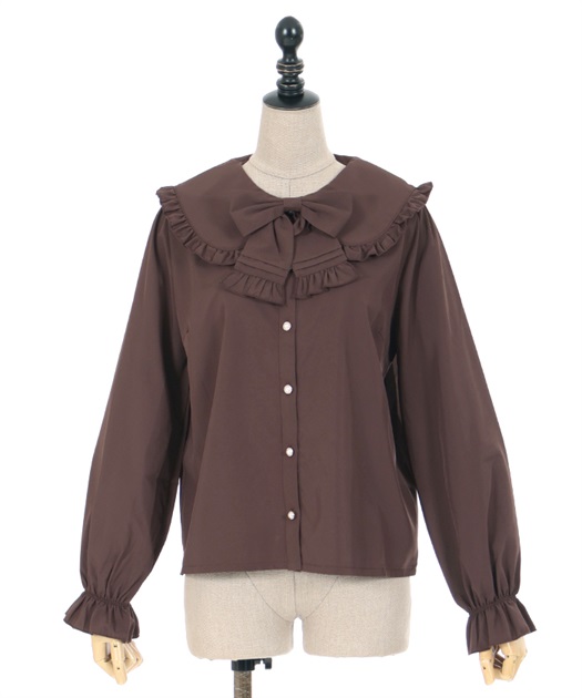 ピンタックリボン丸襟ブラウス | outlet | axes femme online shop ピンタックリボン丸襟ブラウス | outlet | axes femme online shop
