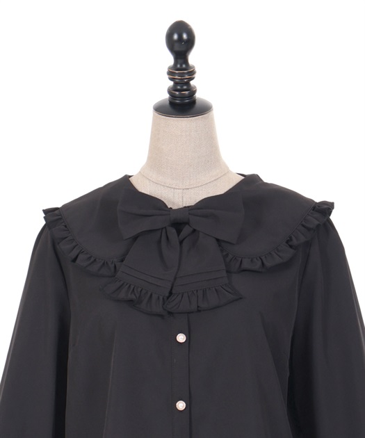 ピンタックリボン丸襟ブラウス | POETIQUE | axes femme online shop ピンタックリボン丸襟ブラウス | POETIQUE | axes femme online shop