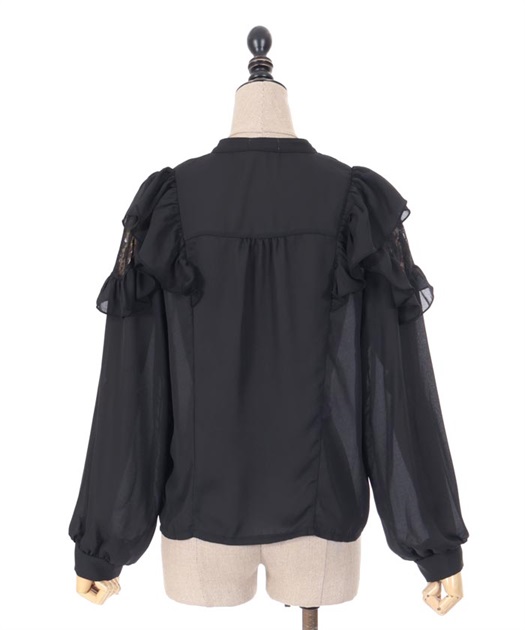 リボン付フリル長袖ブラウス | outlet | axes femme online shop リボン付フリル長袖ブラウス | outlet | axes femme online shop