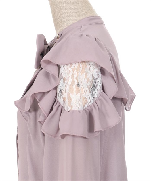 リボン付フリル長袖ブラウス | outlet | axes femme online shop リボン付フリル長袖ブラウス | outlet | axes femme online shop