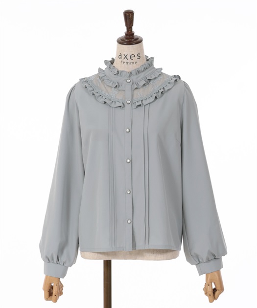 カメオ×ジャボブローチ付ブラウス | outlet | axes femme online
