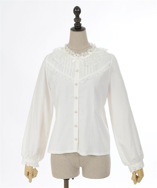 リボン襟フリルブラウス | outlet | axes femme online shop リボン襟フリルブラウス | outlet | axes femme online shop