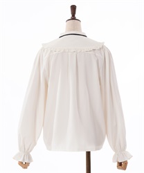 ブーケ刺繍フリル襟ブラウス | outlet | axes femme online shop ブーケ刺繍フリル襟ブラウス | outlet | axes femme online shop