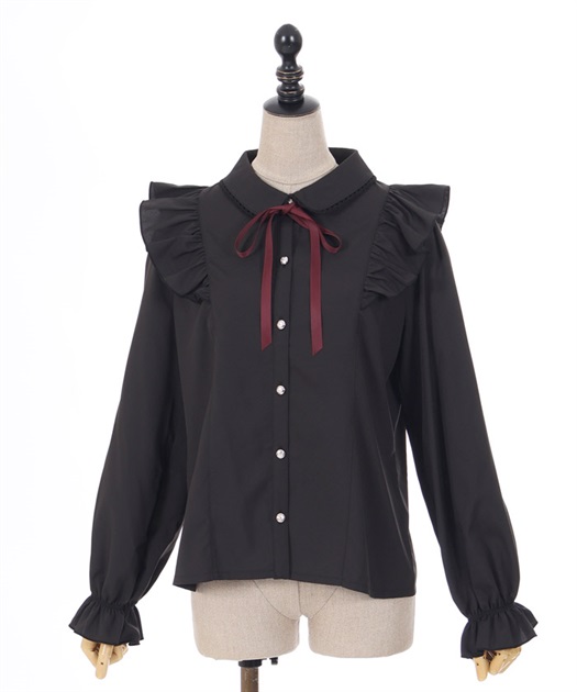 リボン付丸襟長袖ブラウス | POETIQUE | axes femme online shop リボン付丸襟長袖ブラウス | POETIQUE | axes femme online shop