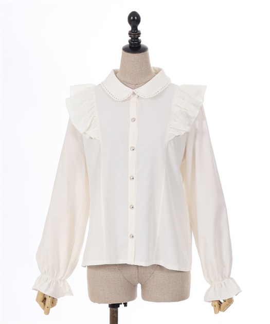 リボン付丸襟長袖ブラウス | outlet | axes femme online shop