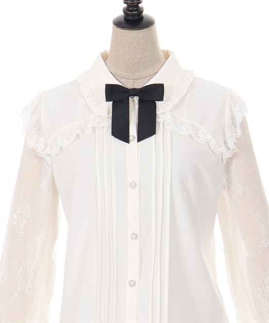 レースデザインガーリーブラウス | outlet | axes femme online shop レースデザインガーリーブラウス | outlet | axes femme online shop