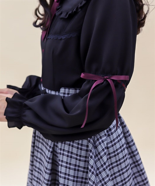リボン付フリルビッグ襟ブラウス | レディース服・レディース リボン付フリルビッグ襟ブラウス | レディース服・レディース