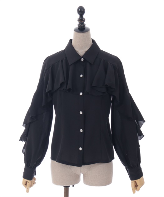 ネクタイ付ラッフルフリルブラウス | 衣料 | axes femme online shop ネクタイ付ラッフルフリルブラウス | 衣料 | axes femme online shop