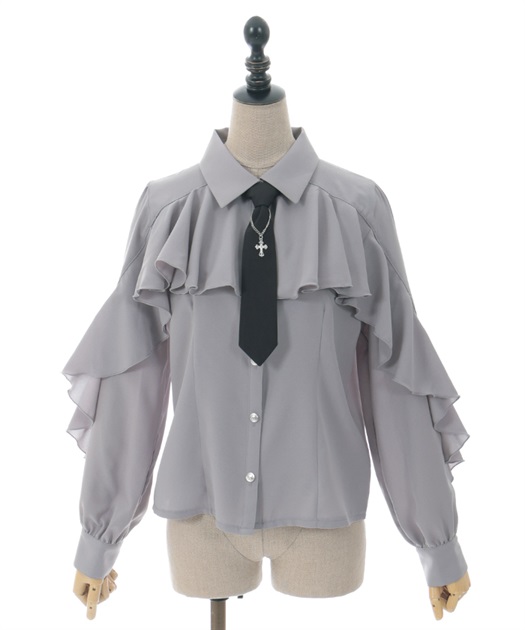 ネクタイ付ラッフルフリルブラウス | 衣料 | axes femme online shop ネクタイ付ラッフルフリルブラウス | 衣料 | axes femme online shop